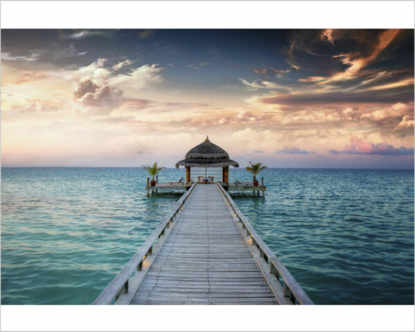 Quadro moderno natura "PONTILE IN MEZZO AL MARE" - Stampa su tela