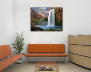 Quadro moderno natura "MAESTOSO SALTO D'ACQUA" - Stampa su tela