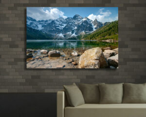 Quadro moderno paesaggio "SULLA SPONDA DEL LAGO"