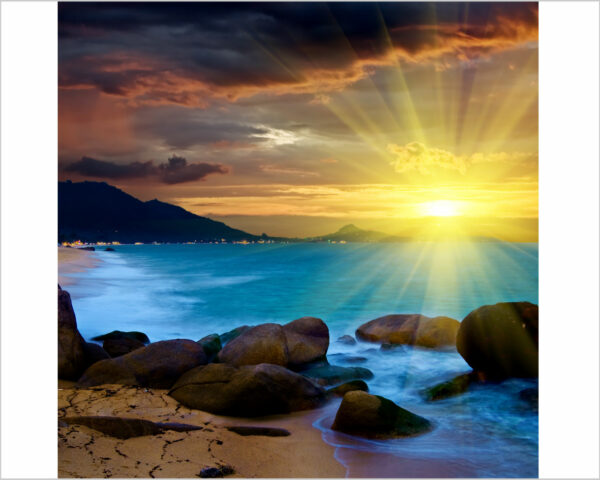 Quadro moderno natura "TRAMONTO SUL MARE" - Stampa su tela