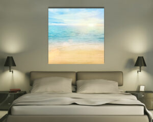 Quadro moderno mare "SOLE SULLA SABBIA DORATA" - Stampa su tela