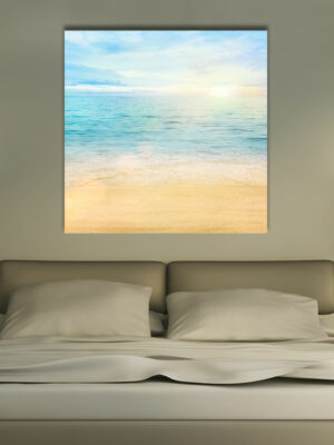 Quadro moderno mare "SOLE SULLA SABBIA DORATA" - Stampa su tela