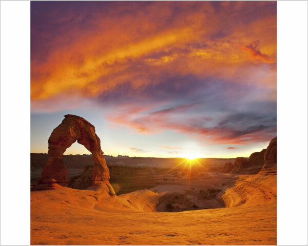 Quadro moderno natura "ARCO NATURALE AL TRAMONTO" - Stampa su tela