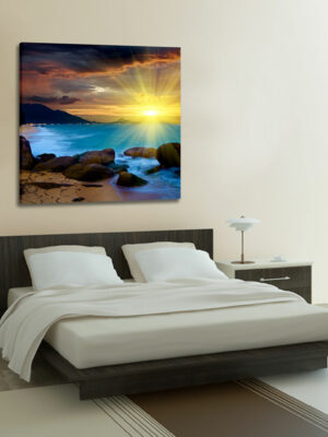 Quadro moderno natura "TRAMONTO SUL MARE" - Stampa su tela