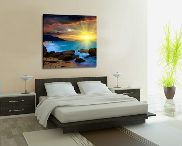 Quadro moderno natura "TRAMONTO SUL MARE" - Stampa su tela