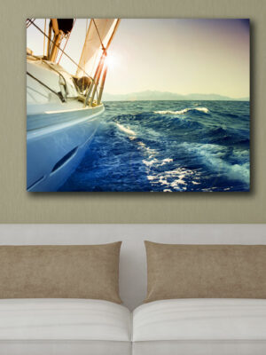 Quadro moderno mare "VELEGGIATA AL TRAMONTO" - Stampa su tela