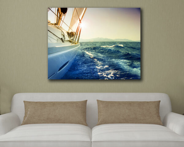 Quadro moderno mare "VELEGGIATA AL TRAMONTO" - Stampa su tela