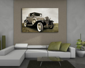 Quadro vintage "ELEGANTE AUTO D'EPOCA" - Stampa su tela