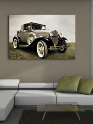 Quadro vintage "ELEGANTE AUTO D'EPOCA" - Stampa su tela