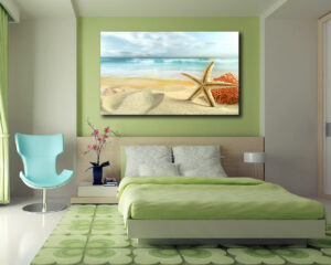 Quadro moderno natura "STELLA MARINA E CORALLO" - Stampa su tela