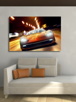 Quadro moderno motori "FIAMMANTE AUTO IN CORSA"