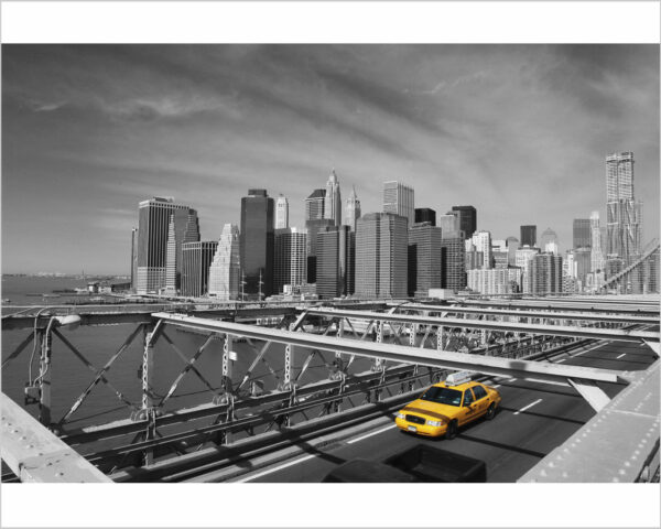 Quadro moderno città "TAXI SUL PONTE"