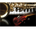 Quadro vintage musica "STRUMENTI MUSICALI" - Stampa su tela