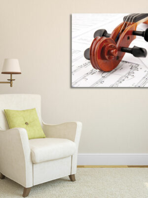 Quadro moderno musica "VIOLINO SUGLI SPARTITI" - Stampa su tela