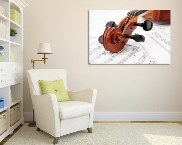 Quadro moderno musica "VIOLINO SUGLI SPARTITI" - Stampa su tela