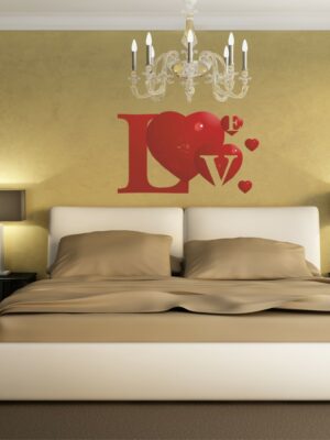 Adesivo da parete cuori "LOVE" - Adesivo murale