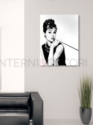 Quadro moderno Audrey Hepburn "COLAZIONE DA TIFFANY"- Stampa su tela