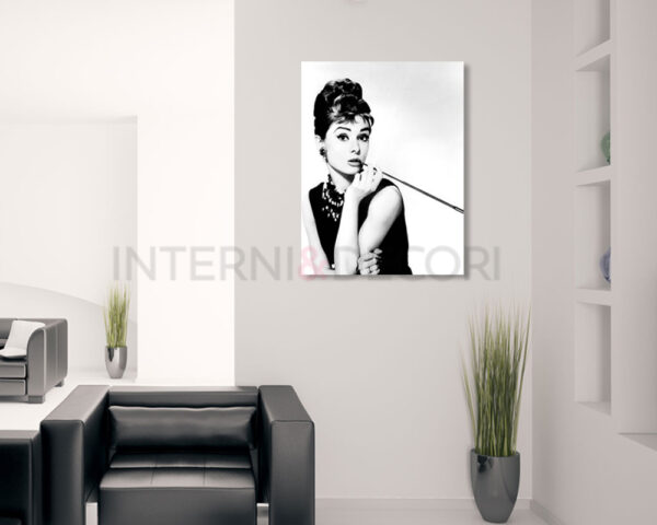 Quadro moderno Audrey Hepburn "COLAZIONE DA TIFFANY"- Stampa su tela