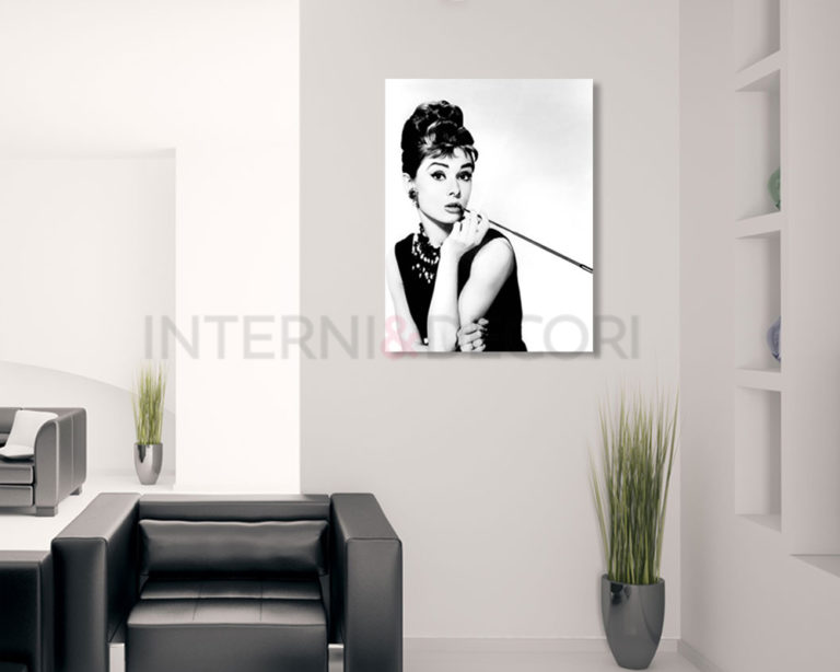 Quadro moderno Audrey Hepburn "COLAZIONE DA TIFFANY"- Stampa su tela