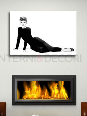 Quadro moderno Audrey Hepburn "ICONA DI STILE" - Stampa su tela