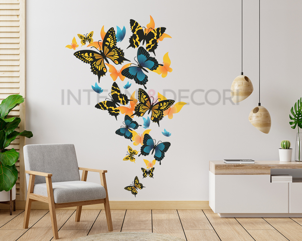 Adesivi murali appendiabiti 4 farfalle