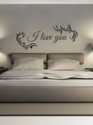 Adesivo da parete amore "I LOVE YOU CON DECORI" - Adesivo murale