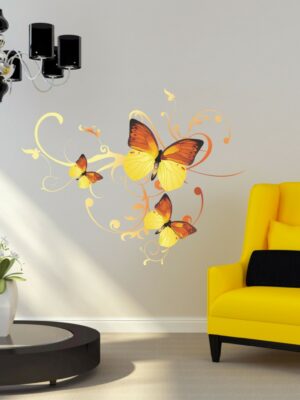 Adesivo da parete "FARFALLE TRA DECORI"