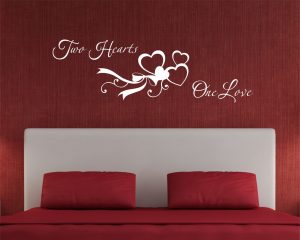 adesivo murale-two hearts one love