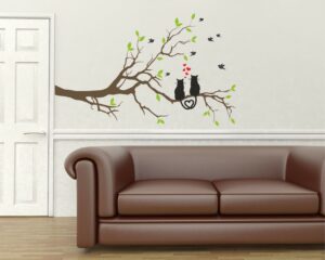 Adesivo da parete animali "GATTINI INNAMORATI"