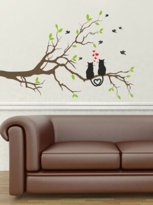 Adesivo da parete animali "GATTINI INNAMORATI"