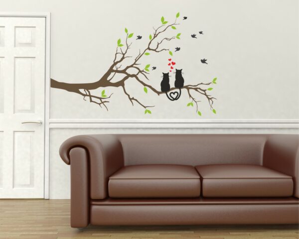 Adesivo da parete animali "GATTINI INNAMORATI"