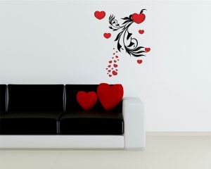 adesivo murale-cascata di cuori