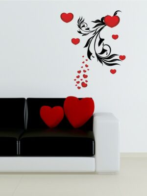 Adesivo da parete amore "CASCATA DI CUORI" - Adesivo murale