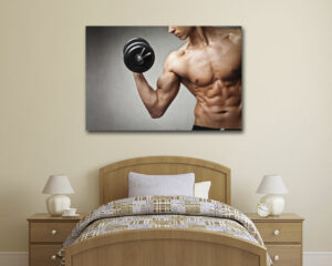 Quadro moderno sport "GIOVANE SPORTIVO IN ESERCIZIO" - Stampa su tela