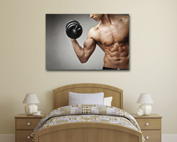 Quadro moderno sport "GIOVANE SPORTIVO IN ESERCIZIO" - Stampa su tela