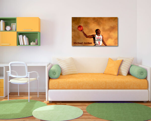 Quadro moderno Michael Jordan "LA LEGGENDA DEL BASKET" - Stampa su tela