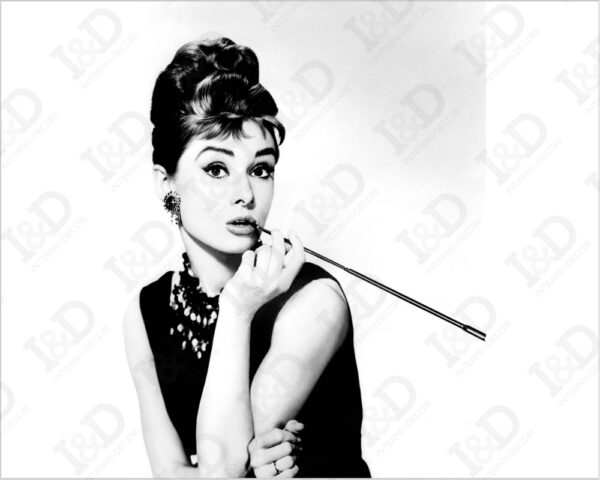 Quadro moderno Audrey Hepburn "COLAZIONE DA TIFFANY"- Stampa su tela