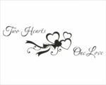 Adesivo da parete amore "TWO HEARTS ONE LOVE" - Adesivo murale