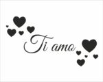 Adesivo da parete amore "TI AMO TRA CUORI"