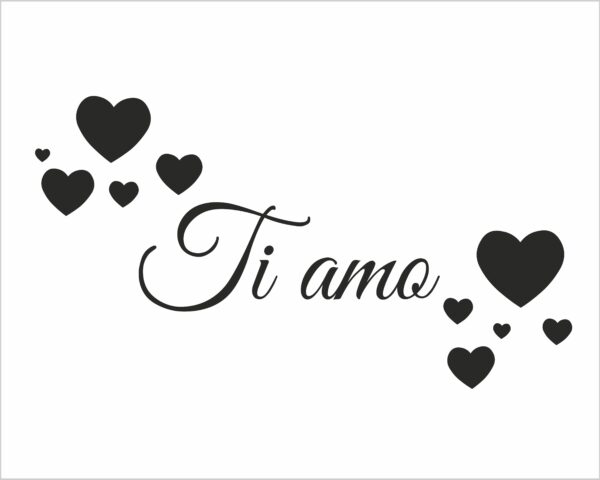 Adesivo da parete amore "TI AMO TRA CUORI"