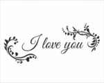 Adesivo da parete amore "I LOVE YOU CON DECORI" - Adesivo murale