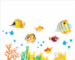 Adesivo da parete pesci "FONDALE MARINO"