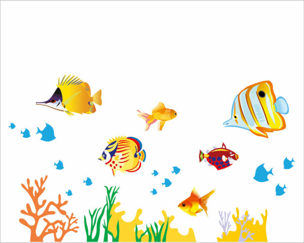 Adesivo da parete pesci "FONDALE MARINO"
