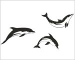 Adesivo da parete animali "SALTO DI DELFINI"