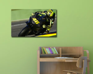 Quadro moderno moto "VALENTINO ROSSI IN CORSA" - Stampa su tela