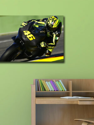 Quadro moderno moto "VALENTINO ROSSI IN CORSA" - Stampa su tela