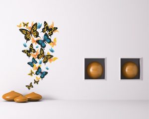 adesivo murale-farfalle in volo