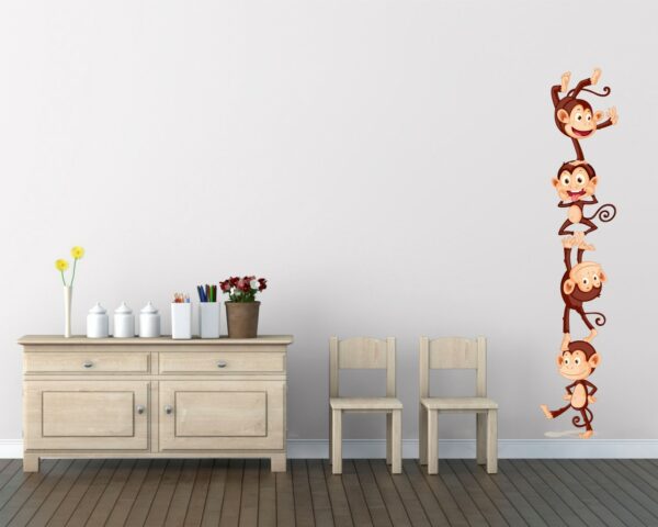 Adesivo da parete scimmiette "DIVERTENTI ACROBAZIE" - Adesivo murale