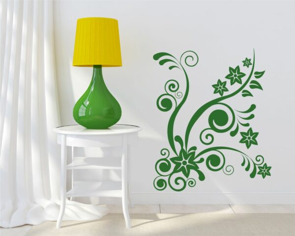 Adesivo da parete decori "DELICATE ONDE FLOREALI"