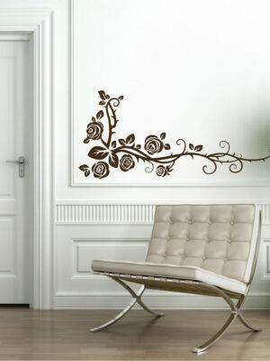 Adesivo da parete fiori "RAMO DI ROSE SELVATICHE"